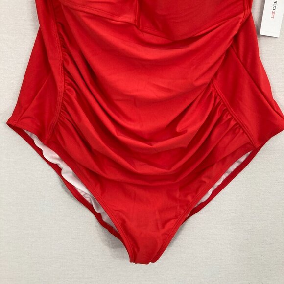 New Liz Claiborne Red Adjustable Straps Molded Cups Swimsuit One Piece size 24W - Picture 2 of 10